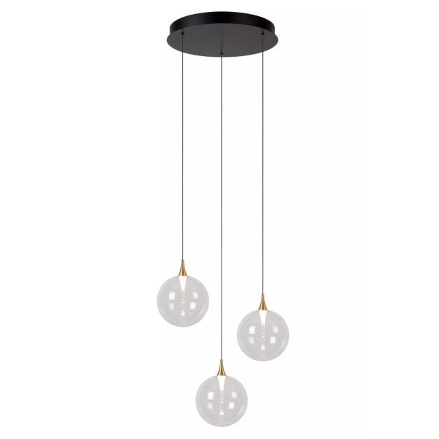 Lucide Gisela - hanglamp - Ø 36 x 150 cm - 3 x 3,6W  dimbare LED incl. - transparant