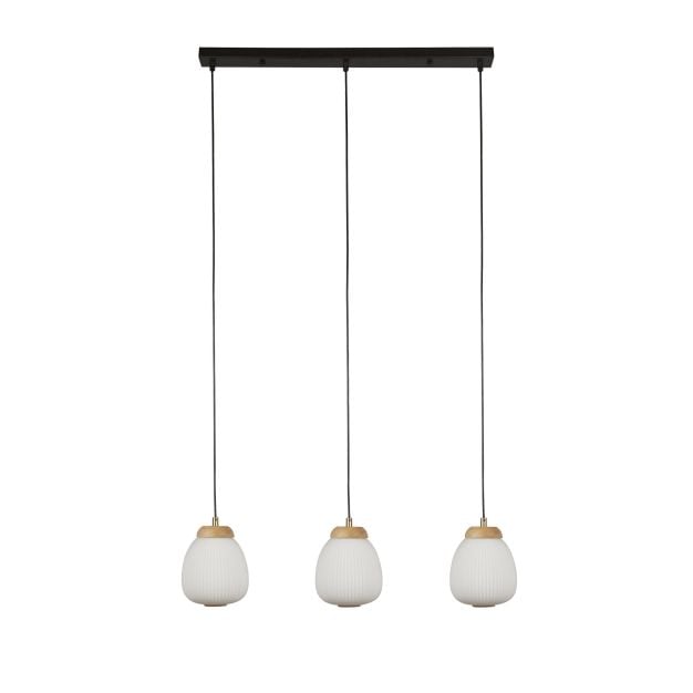 Searchlight Ella - hanglamp - 79 x 120 cm - zwart, opaal en bruin