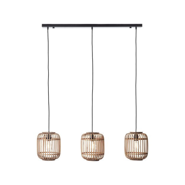 Brilliant Woodrow - hanglamp - 105 x 21,5 x 125 cm - lichtbruin en zwart