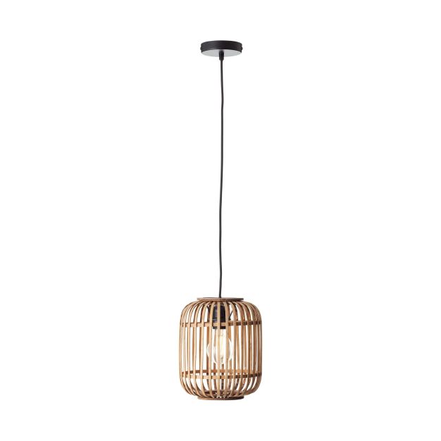 Brilliant Woodrow - hanglamp - Ø 21 x 131 cm - lichtbruin en zwart