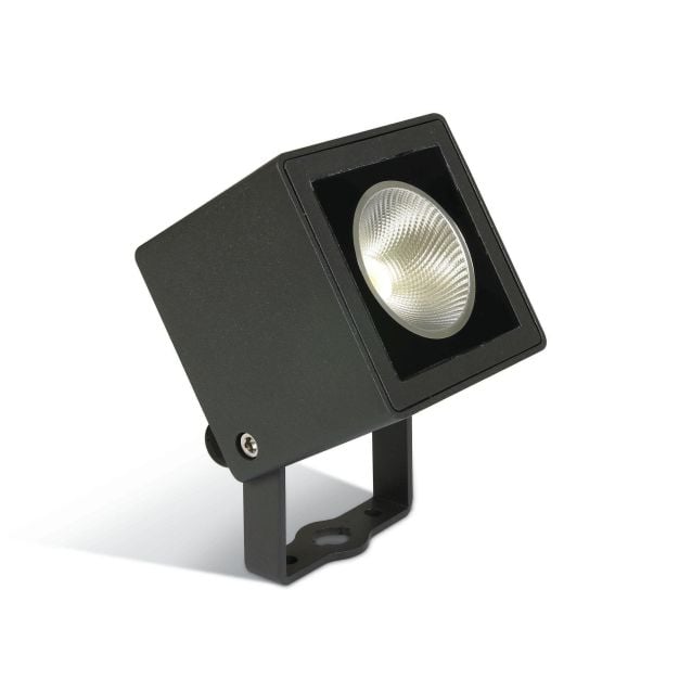 ONE Light Garden Square Spots - grondspot op piek - 8 x 7 x 11,7 cm - 7W LED incl. - IP65 - antraciet