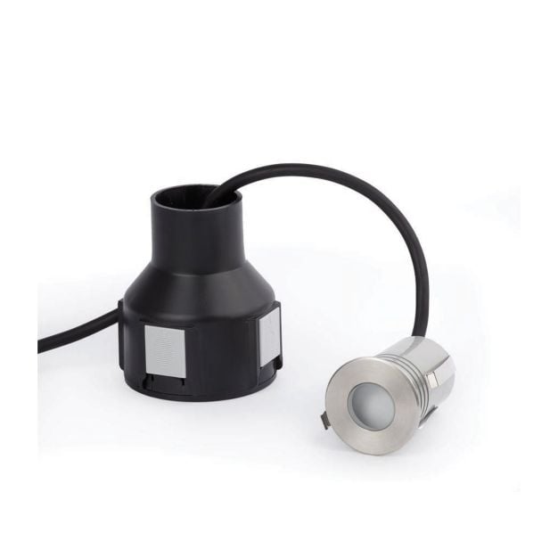 Faro Crosby - ronde grondspot voor buiten - Ø 55 mm, Ø 80 mm inbouw - 2W LED incl. - IP67 - satijn inox