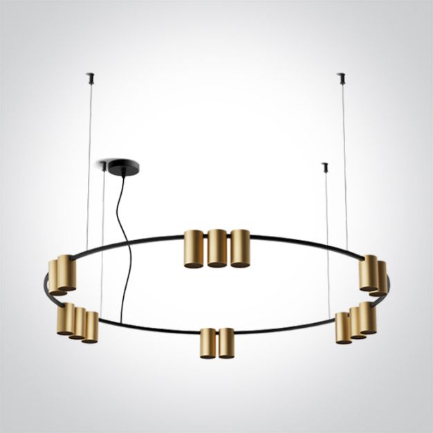 ONE Light Pendants - hanglamp - Ø 100 x 150 cm - geborsteld messing