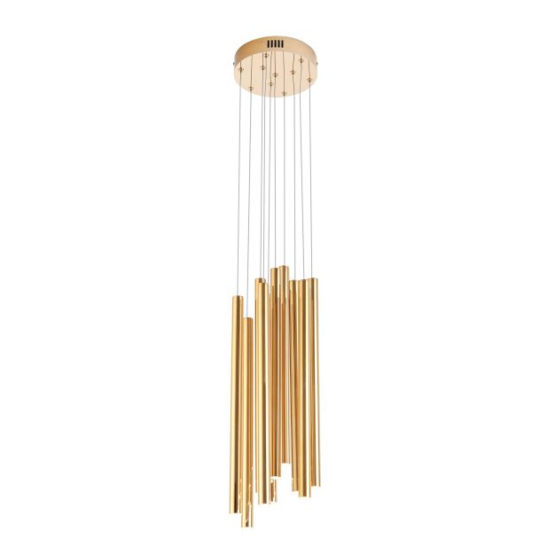 Maxlight Organic - hanglamp - Ø 20 x 183 cm - 10 x 1W LED incl. - goud