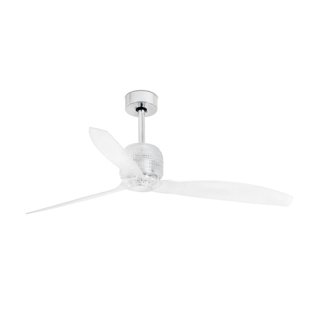 Faro Deco Fan - plafondventilator met afstandsbediening - slimme ventilator - Ø 128 cm - chroom en transparant