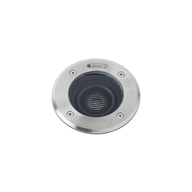 Faro Geiser Orientable - ronde grondspot voor buiten - Ø 130 mm, Ø 165 mm inbouwmaat - 7W LED incl. - IP67 - satijn inox - 10 graden