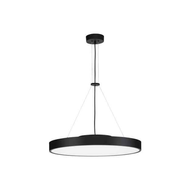 Nova Luce Perfect Profile - hanglamp op afstandsbediening (excl.) - Ø 60 x 120 cm - 40W dimbare LED incl. - 2700K-6000K - zwart