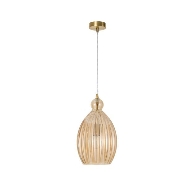 Nova Luce Lingua - hanglamp - Ø 23 x 120 cm - messing en champagne