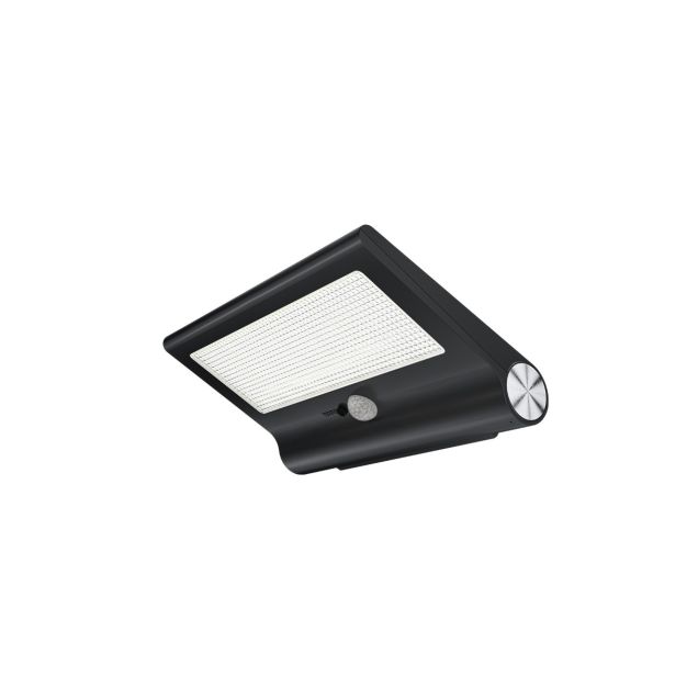 Calex Spot On Solar - buiten wandverlichting met sensor op zonne-energie - 13 x 3,5 x 18,6 cm - 3W LED incl. - IP44 - zwart