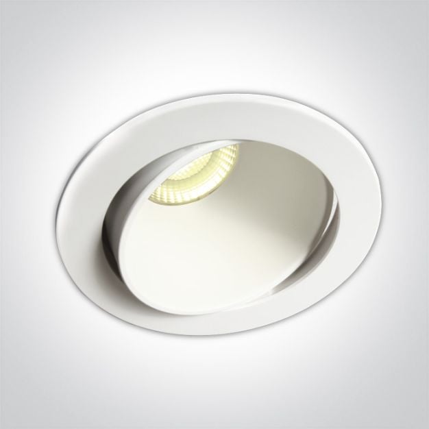 ONE Light COB Outdoor/Bathroom Range - inbouwspot 1L - Ø 10,6 x 8,4 cm - 8W dimbare LED incl. - IP54 - wit