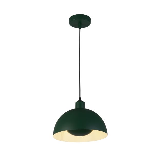 Searchlight Mars - hanglamp - Ø 40 x 150 cm - mat groen en crème