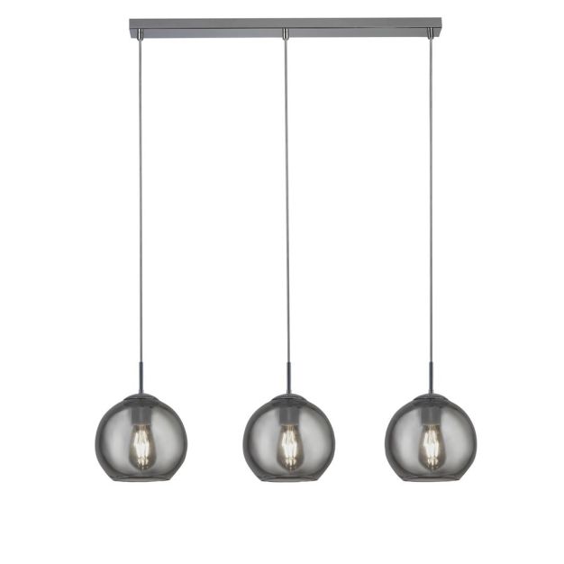 Searchlight Balls - hanglamp - 81 x 15 x 147 cm - chroom en gerookt glas