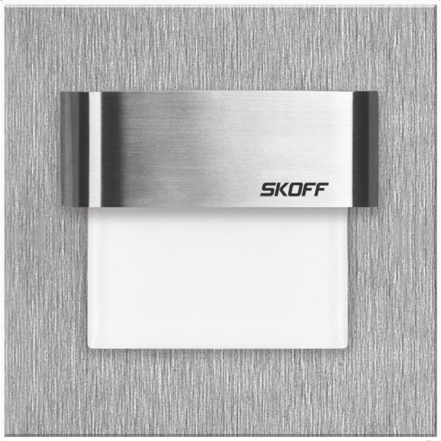 Skoff Tango LED - inbouw wandverlichting - 73 x 73 mm, past in 60 mm inbouwdoos  - inox - 230V - 3000K