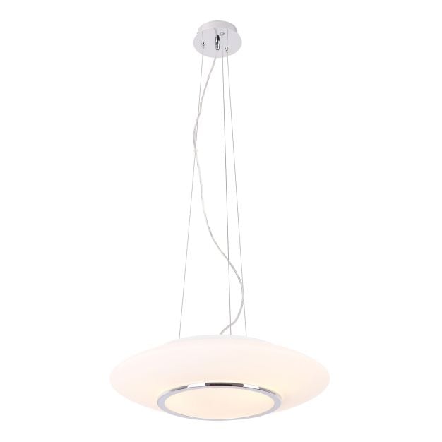 Maxlight UFO - hanglamp - Ø 45 x 120 cm - wit en chroom