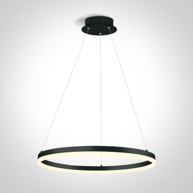 ONE Light LED Pendant Rings - hanglamp - Ø 60 x 150 cm - 40W LED incl. - zwart