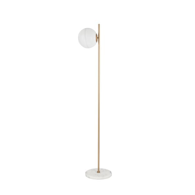 Nova Luce Cantona - staanlamp - 155 cm - messing goud en wit