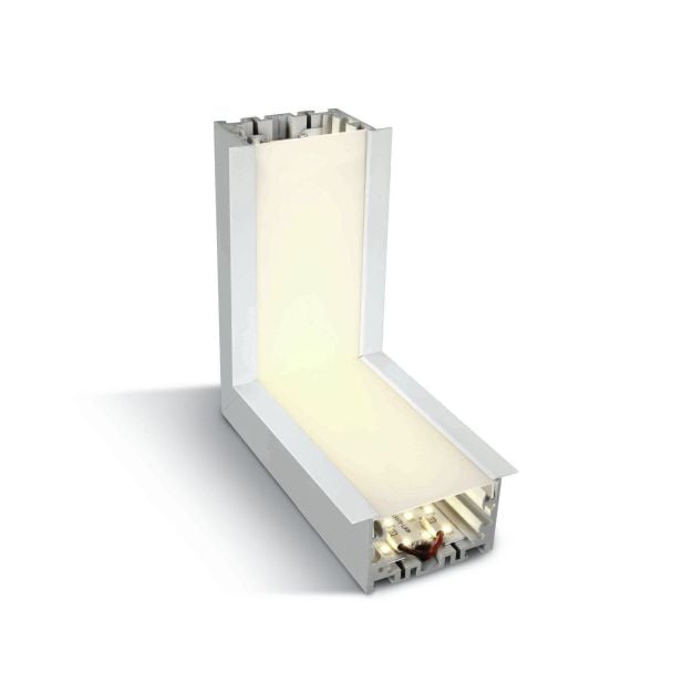 ONE Light Recessed LED Linear Profiles - hoek van plafond tot muur voor 38152R - 16,4 x 7 x 6 cm - 10W LED incl. - wit - warm witte lichtkleur