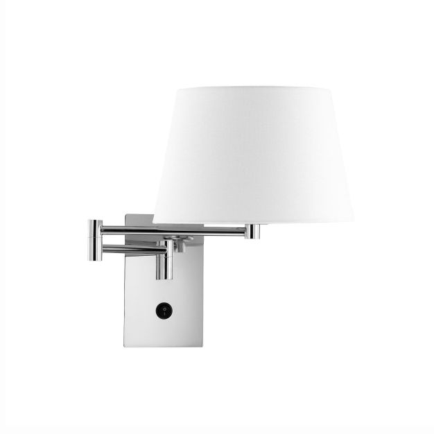 Nova Luce Cingo - wandverlichting met schakelaar - 36 x 33 cm - wit en chroom