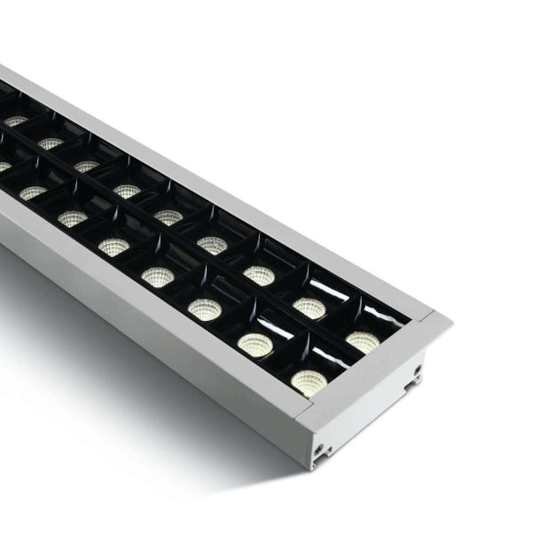 ONE Light Recessed LED Linear Profiles - inbouw plafondverlichting - 130 x 8 x 5,5 cm - 40W LED incl. - wit - witte lichtkleur