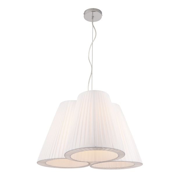 Maxlight Modena - hanglamp - Ø 62 x 130 cm - wit en chroom