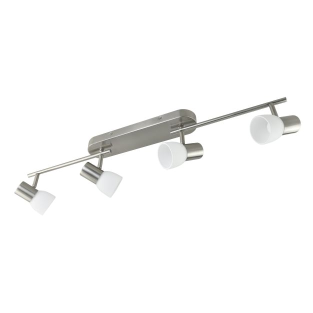 Energetic Lighting Toronto 4 - plafondverlichting - 83,4 x 7,5 x 20,2 cm - 4 x 4,7W LED incl. - geborsteld nikkel, wit