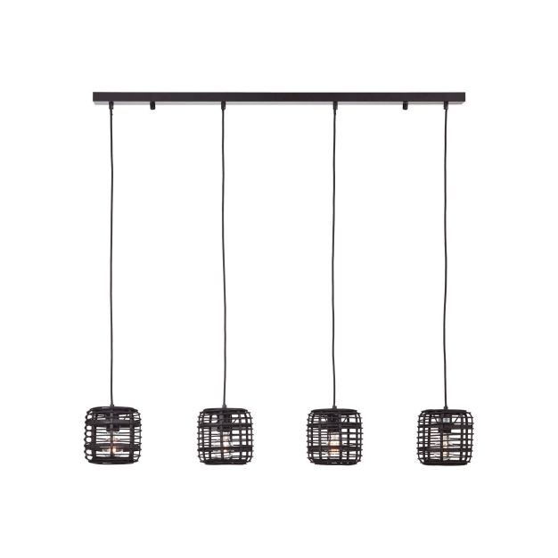 Brilliant Crosstown - hanglamp - 110 x 16,5 x 106 cm - donker bruin en zwart