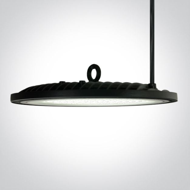 ONE Light Industrial AC LED UFO - hanglamp -  Ø 26 x 7 cm - 100W LED incl. - IP65 - zwart