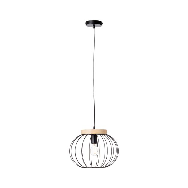 Brilliant Sorana - hanglamp - Ø 35,5 x 130 cm - zwart en lichtbruin