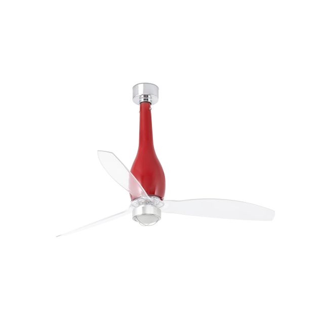 Faro Eterfan - plafondventilator met licht en afstandsbediening - Ø 128 cm - 17W LED incl. - rood en transparant