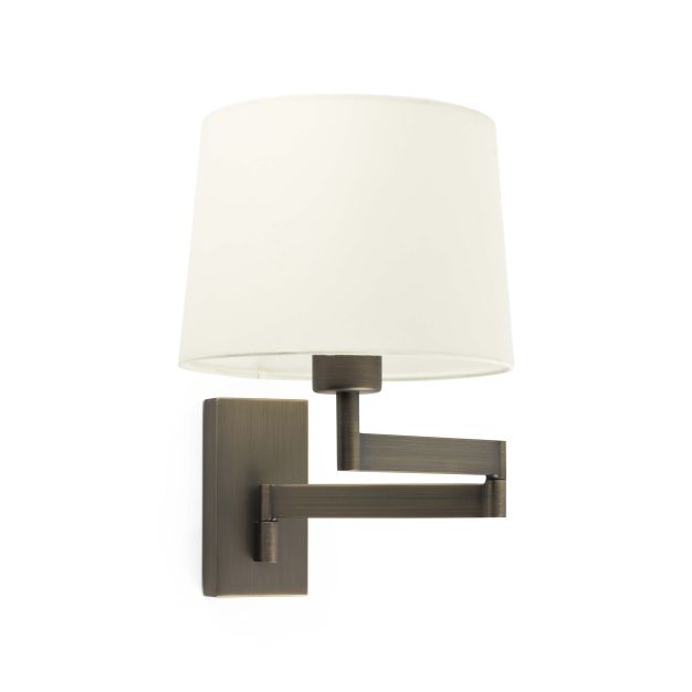 Faro Artis - wandverlichting - 21,5 x 43 x 16 cm - beige en brons