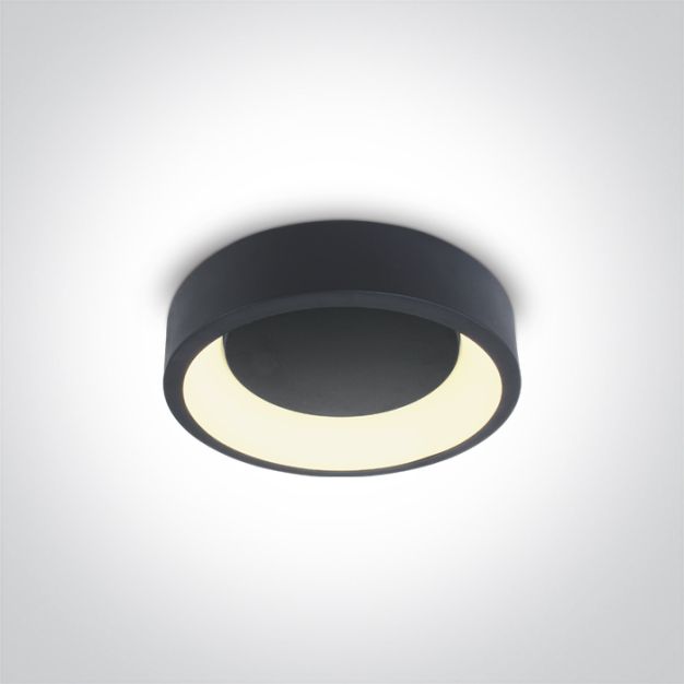 ONE Light LED Decorative Plafo Round CCT V - plafondverlichting - Ø 30 x 8 cm - 20W LED incl. - antraciet