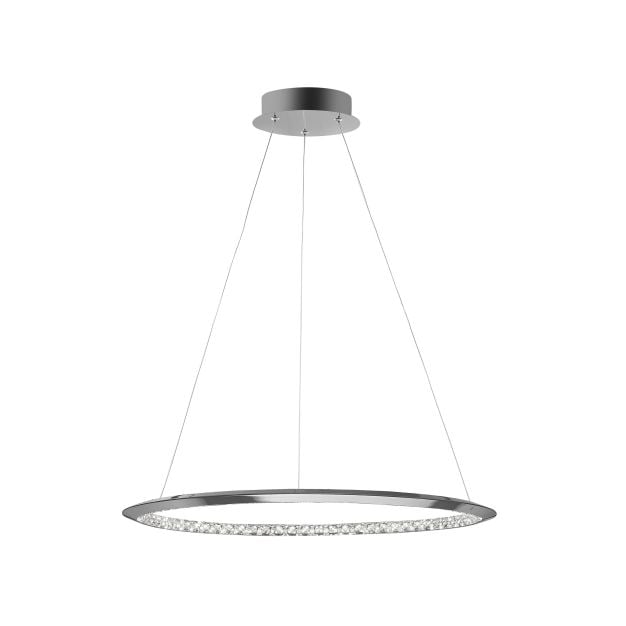 Nova Luce Netuno - hanglamp - Ø 60 x 120 cm - 32W dimbare LED incl. - chroom