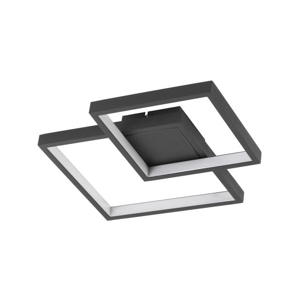 Nova Luce Porto - plafondverlichting - 32 x 32 x 6 cm - 19W LED incl. - zand zwart