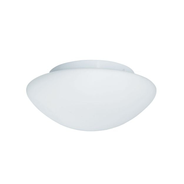 Searchlight Bathroom Flush - plafondlamp badkamer - Ø 35 x 11,5 cm - IP44 - opaal wit