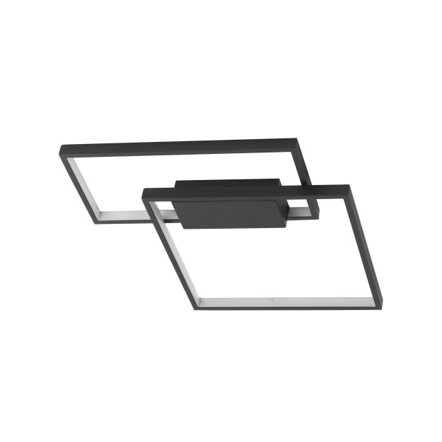 Nova Luce Porto - plafondverlichting - 45 x 45 x 4 cm - 30W dimbare LED incl. - zand zwart