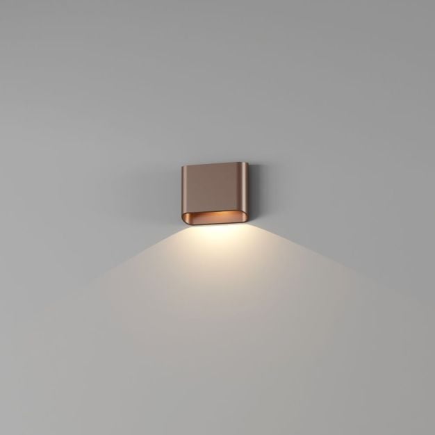 Artdelight Diaz 1L - wandverlichting - 14,5 x 12 x 3,8 cm - 6W LED incl. - IP54 - brons geborsteld