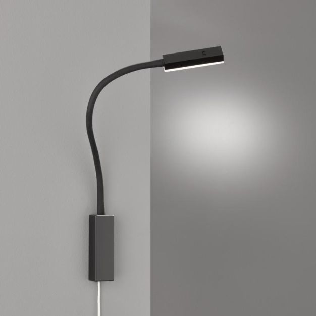 Fischer & Honsel Raik - wandverlichting met gebarencontrole - 4 x 4 x 57 cm - 5W LED incl. - mat zwart (laatste stuk!)