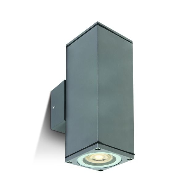 ONE Light GU10 Outdoor Cubes - buiten wandverlichting - 6,3 x 6,3 x 19,6 cm - IP54 - grijs