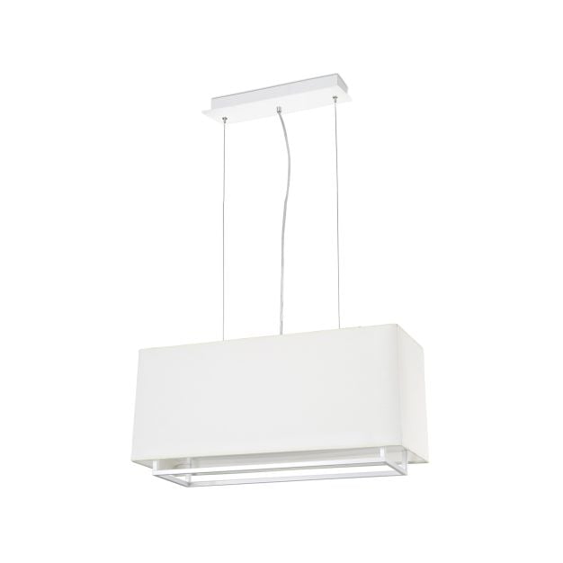 Faro Vesper - hanglamp - 60 x 20 x 28 cm - beige en wit