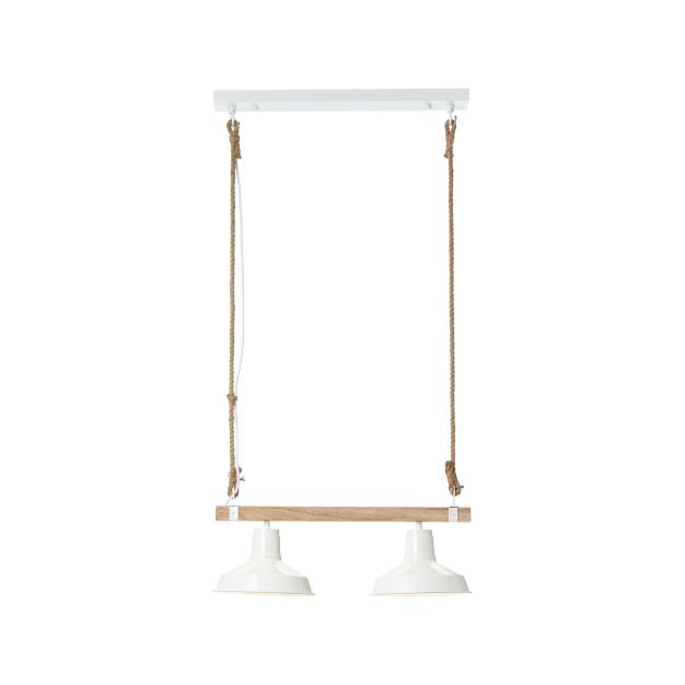 Brilliant Hank - hanglamp - 58 x 23,5 x 111 cm - wit hoogglans