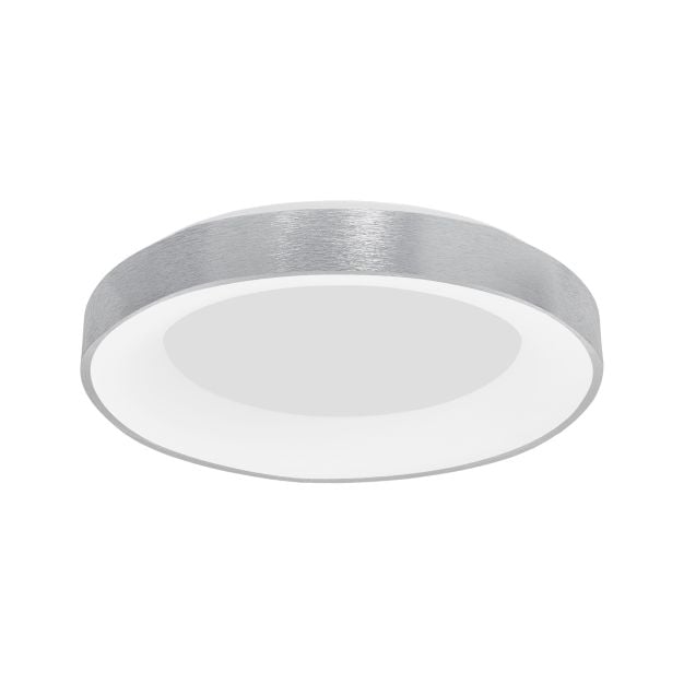 Nova Luce Rando Thin - plafondverlichting - Ø 60 x 9 cm - 50W dimbare LED incl. - geborsteld zilver