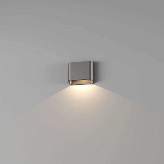 Artdelight Diaz 1L - wandverlichting - 14,5 x 12 x 3,8 cm - 6W LED incl. - IP54 - geborsteld metal