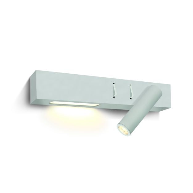 ONE Light Reading Spot – wandspot rechts met schakelaar - 30 x 3,5 x 5 cm - 3W + 6W LED incl. - wit