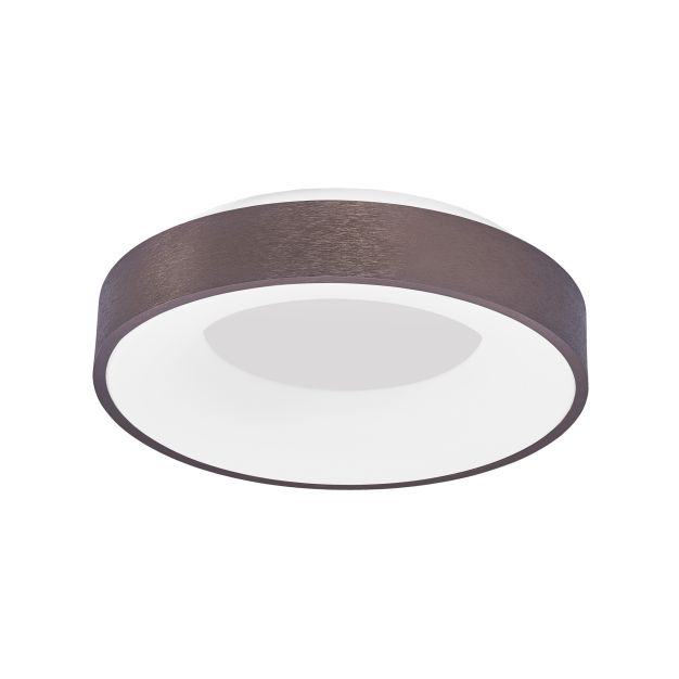 Nova Luce Rando Thin - plafondverlichting - Ø 38 x 9 cm - 30W dimbare LED incl. - geborstelde koffie