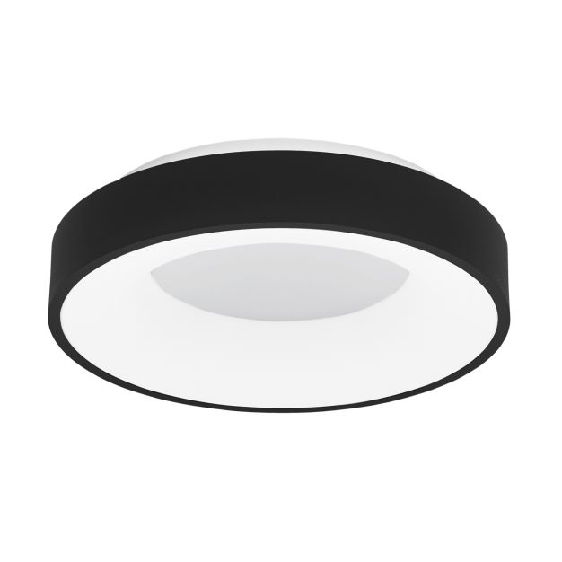 Nova Luce Rando Thin - plafondverlichting - Ø 38 x 9 cm - 30W dimbare LED incl. - zand zwart