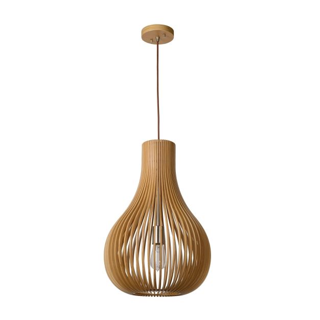 Lucide Bodo - hanglamp - Ø 38 x 195 cm - hout (stockopruiming!)