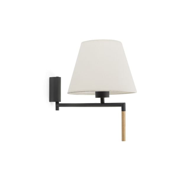 Faro Ron - wandverlichting met schakelaar - 22 x 37,5 x 21 cm - donkergrijs en beige