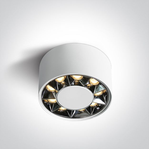 ONE Light Dark Light Mirror Cylinders - plafondlamp - Ø 10 x 5,8 cm - 12W LED incl. - wit