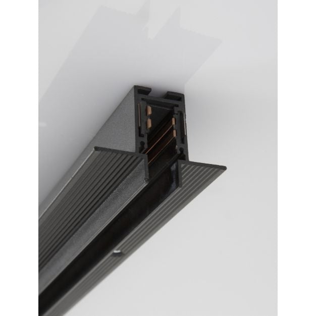 Nova Luce Ultra Slim - trimless inbouw magnetische rail met 1cm diepe vleugels - 200 cm - zwart