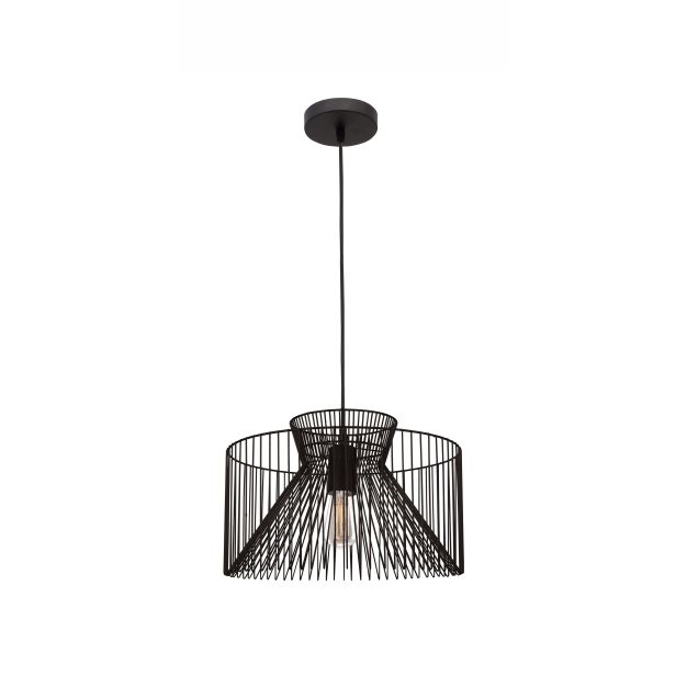 Nova Luce Harper - hanglamp - Ø 35 x 120 cm - zwart